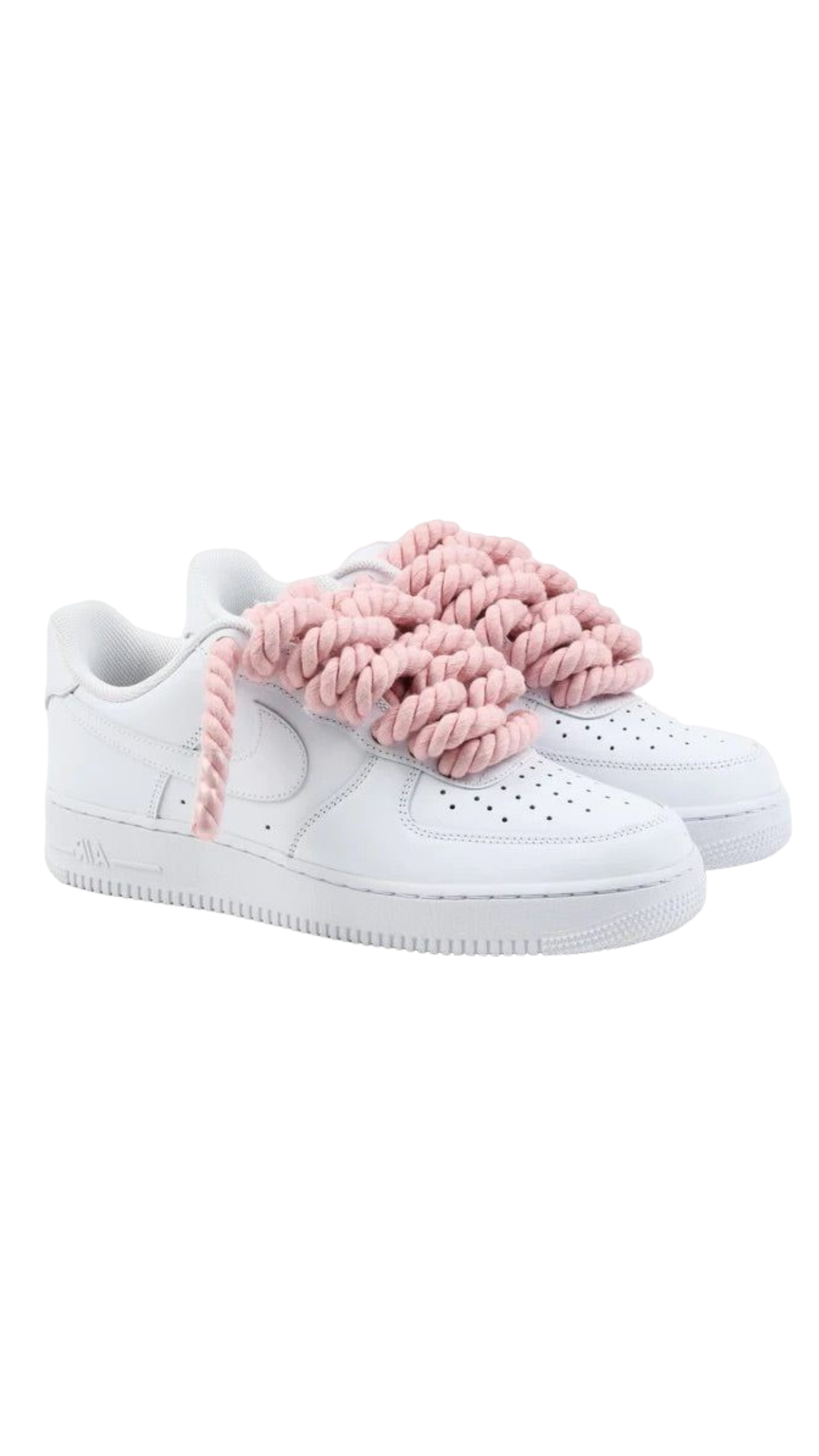 airforce 1 triple white rope "pink lace "