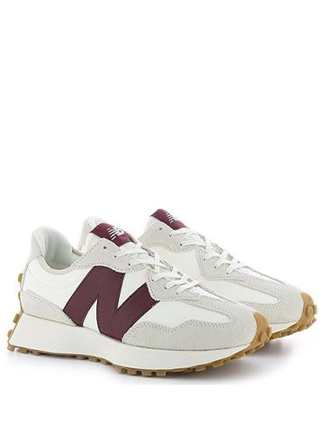 New Balance 327 White Dark Red